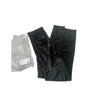 Yitty Womens Crushed Velvet High Waisted Plusshy Shaping Leggings Black XL NWT